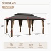 YARDSIGHT Hardtop Gazebo, Aluminum Frame Permanent Pavilion with Curtains and Netting,Double Roof,Designed for Garden, Lawns, Patio - 3 of 4