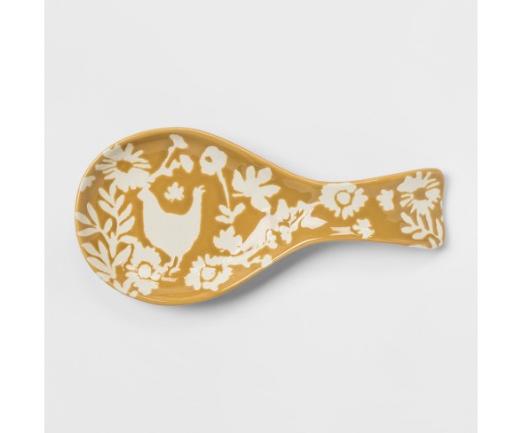 9.2" x 4.4" Stoneware Spoon Rest Yellow - Threshold&#153;