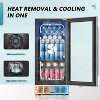 EUHOMY 15" Under Counter 127 Cans Cooler in Stainless Steel, Glass Door - 3 of 4