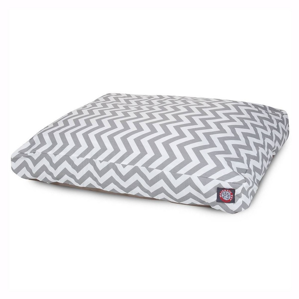 Photos - Bed & Furniture Majestic Pet Chevron Rectangle Dog Bed - Gray - Large - L 