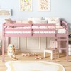 NicBex Non-Toxic Rubberwood Twin Size Loft Bed for Kids&Teens,Space-Saving Bed Platform with Guardrails,Strength Slats&Ladder,200lbs Max - 2 of 4