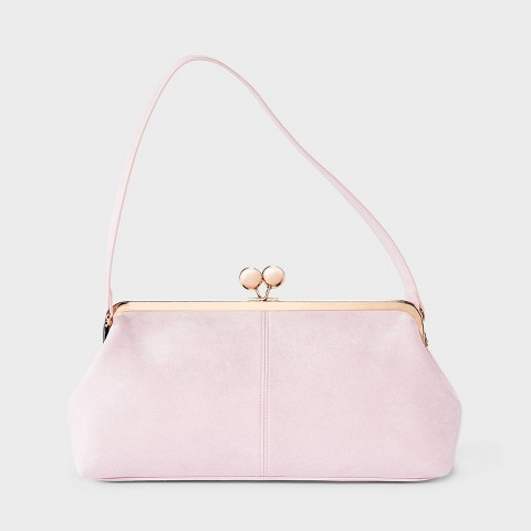 A New Day Suede Kiss Lock Clutch Bag - A New Day™ Light Pink