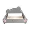 Full Size Platform Bed with Bear-Shaped Headboard and Bed-End Storage Pocket - 3 of 4