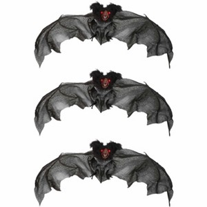 HalloweenCostumes.com  3-Pack Black Bat Prop | Ideal for Halloween and Party Decorations, Black/White - 1 of 4