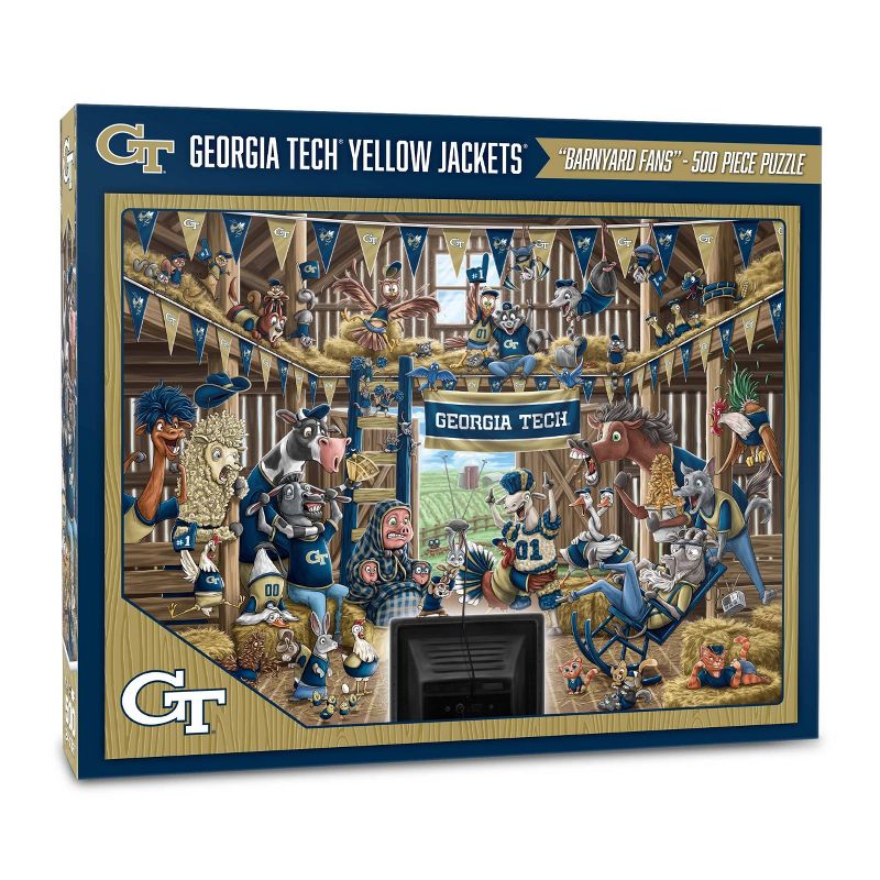NCAA Georgia Tech Yellow Jackets Barnyard Fans 500pc Puzzle, 1 of 4