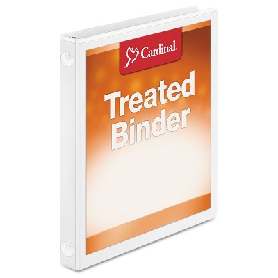 Cardinal Treated Binder ClearVue Locking Round Ring Binder 5/8" Cap 11 x 8 1/2 White 32250