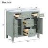 NicBex Bathroom Vanity with Resin Sink,Multi-Functional Bathroom Sink Vanity with 2 Soft Close Doors and 4 Drawers,36" Bathroom Sink Cabinet,Green - 2 of 4