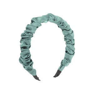 Unique Bargains Women's Pleats Satin Headband 1 Pc - 1 of 4