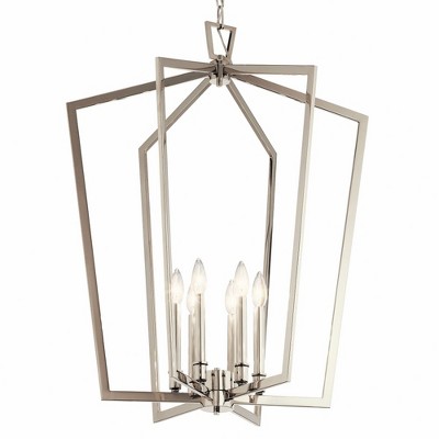 Abbotswell Polished Nickel 6-Light Modern Pendant Chandelier