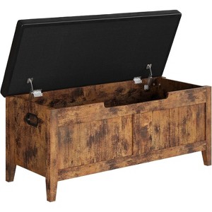 Storage Bench, 39.4” Wooden Chest Storage Box with 2 Safety Hinges, Entryway Benches with Flip-Top, Large Trunk for Living Room, Bedroom - 1 of 4