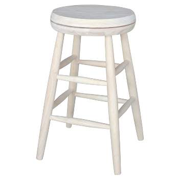 Jonathan Swivel Scooped Seat 24" Counter Height Barstool - Unfinished - International Concepts