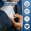 Unique Bargains Alphabet Copper Round Men Cuff Links - 3 of 4