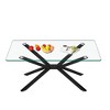 Syemin Rectangle End Table Coffee Table with Tempered Glass Top and Metal Legs for Modern Living Room, Clear, 39.37"*23.62"*16.93" - 3 of 4