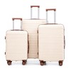 3 Piece Luggage Set,20"24"28" ABS Spinner Wheel Luggage With Combination Lock,Carry On Suitcase And Checked Luggage-Cuddlewood - 3 of 4