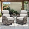 POCASSY Outdoor Swivel Rocker Patio Swivel Chairs Set of 2, 6" Thick Cushions All Weather Gray Wicker Swivel Glider Chairs with High Back for Porch - 3 of 4