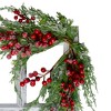 Northlight 24" White Washed Window with Frosted Berries and Cedar Christmas Wall Decor - image 2 of 4