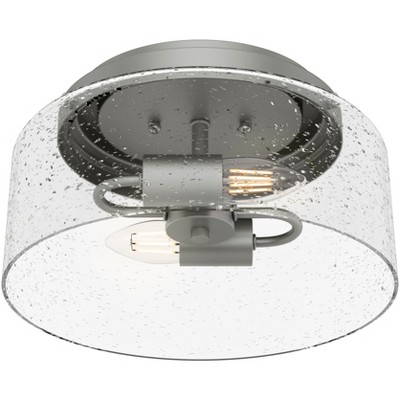 2-Light Hartland Seeded Glass Flush Mount Ceiling Light Fixture - Hunter Fan