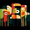 Men's Design By Humans Bird Family By radiomode T-Shirt - 2 of 4