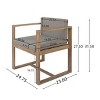 Outdoor Dining Chairs Set of 2, Acacia Wood Patio Chairs with Arm Upholstered Cushion for Balcony, Patio Dining Room-Tanpinhause - 4 of 4