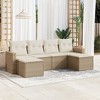 vidaXL 6 Piece Patio Sofa Set with Cushions - Beige and Cream Without Table - 2 of 4