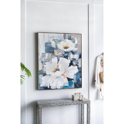 Blooming Florals Hand Painted Canvas with Polystyrene Frame