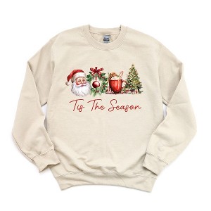Simply Sage Market Women's Graphic Sweatshirt Small Tis The Season Christmas Collage - 1 of 4