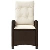 vidaXL Reclining Patio Chair with Cushions Brown Poly Rattan - 4 of 4
