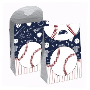 Big Dot of Happiness Batter Up - Baseball - Baby Shower or Birthday Gift Favor Bags - Party Goodie Boxes - Set of 12 - 1 of 4