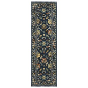 Oriental Weavers Francesca FR03F Blue/Gold Indoor Area Rug - 2'3" x 7'6" - 1 of 4