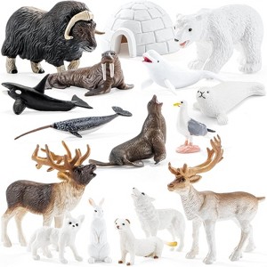 16-Piece Arctic Animal Figurines - Polar Bear, Caribou & Orca Set for Play & Cake Decor - 1 of 4