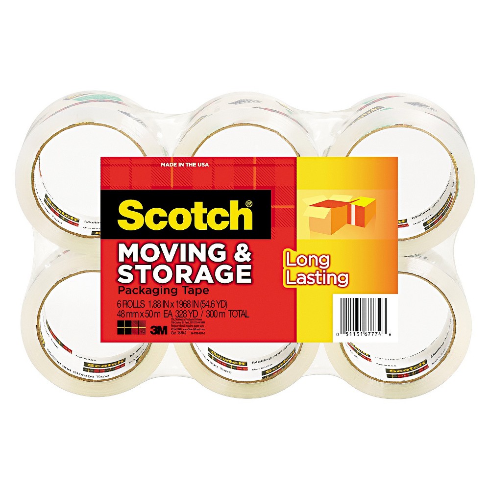 UPC 051131946354 product image for Scotch Moving & Storage Packing Tape - Clear (6 Rolls/Pack) | upcitemdb.com