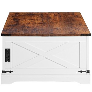 NicBex Square Lift Top Coffee Table with 2 USB Ports and Outlets for Living Room,Bedroom,White - 1 of 4