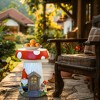 LuxenHome Outdoor Side Table, 17" Gnome Mushroom Cement Patio End Table,Indoor and Outdoor Sculpture Accent Side Table,Garden Decor Stool White - 2 of 4
