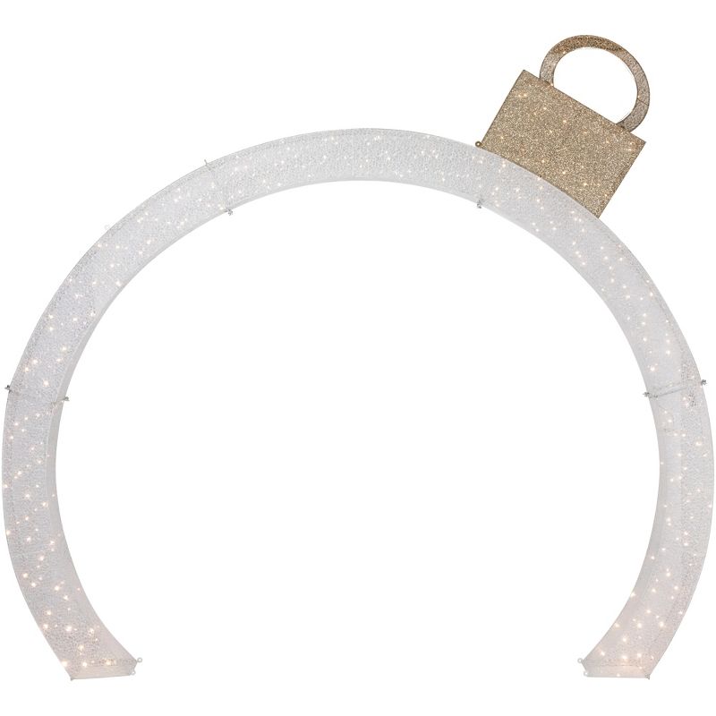 Northlight LED Twinkling Ornament Arch Commercial Outdoor Christmas Display - 10' - White, 1 of 8