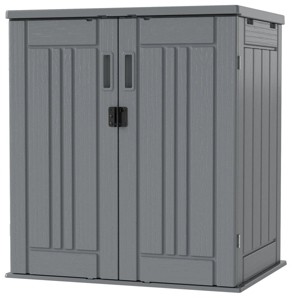 Heavy-Duty 14 Cu Ft Outdoor Storage Cabinet, Weatherproof Utility Locker with 2 Adjustable Shelves & Lockable Doors, 31"W x 23"L x 34"H - 1 of 4