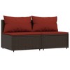 VidaXL 2 Piece Patio Lounge Set with Cushions Poly Rattan Gray - 3 of 4