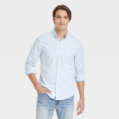 Men's Oxford Striped Long Sleeve Button-Down Shirt -Goodfellow & Co™