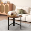 Tangkula 2PCS Triangle Coffee Table w/Metal Legs Industrial Center Table for Living Room - 2 of 4