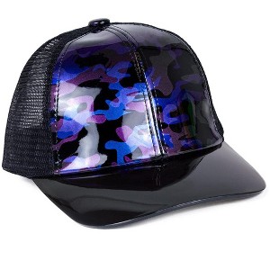 Magid Patent Camo Print Acrylic Brim Baseball Cap Navy - 1 of 2