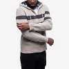 CULTURA Mens' Full Zip Hooded Striped Cardigan Sweater With Faux Shearling Lining - 3 of 4