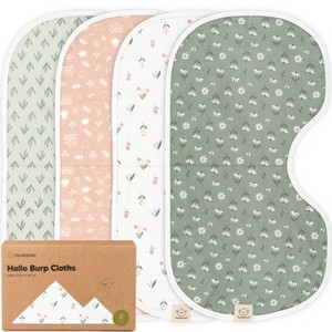 KeaBabies 4pk Hallo Baby Burp Cloths, Organic Cotton Burp Cloth for Girls, Boys, Soft & Absorbent Burping Cloths - 1 of 4