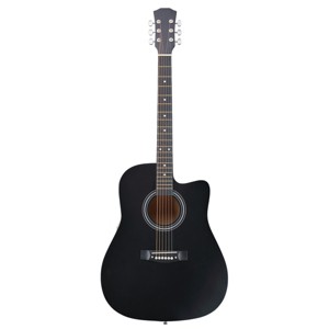 TopComfy Toy Guitars and String Instruments Dreadnought Barrel Shaped Cutaway Acoustic Guitar With Accessories For Kids, Black, 43.31"*19.29"*5.71" - 1 of 4
