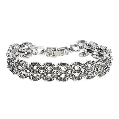 SOHI Women's Silver Chink Tennis Bracelet
