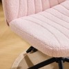 Karl Home |Dark Grey Teddy Velvet Adjustable Height Swivel Office Chair - 3 of 4