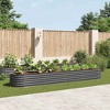 vidaXL Garden Raised Bed 157.5"x31.5"x17.3" Galvanized Steel Gray - 2 of 4