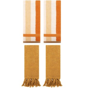 REGALWOVEN 4 Pcs Cotton Bathroom Hand Towels for Home Decoration - 1 of 4