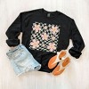 Simply Sage Market Women's Graphic Sweatshirt Wavy Checkered Flowers - 3 of 3