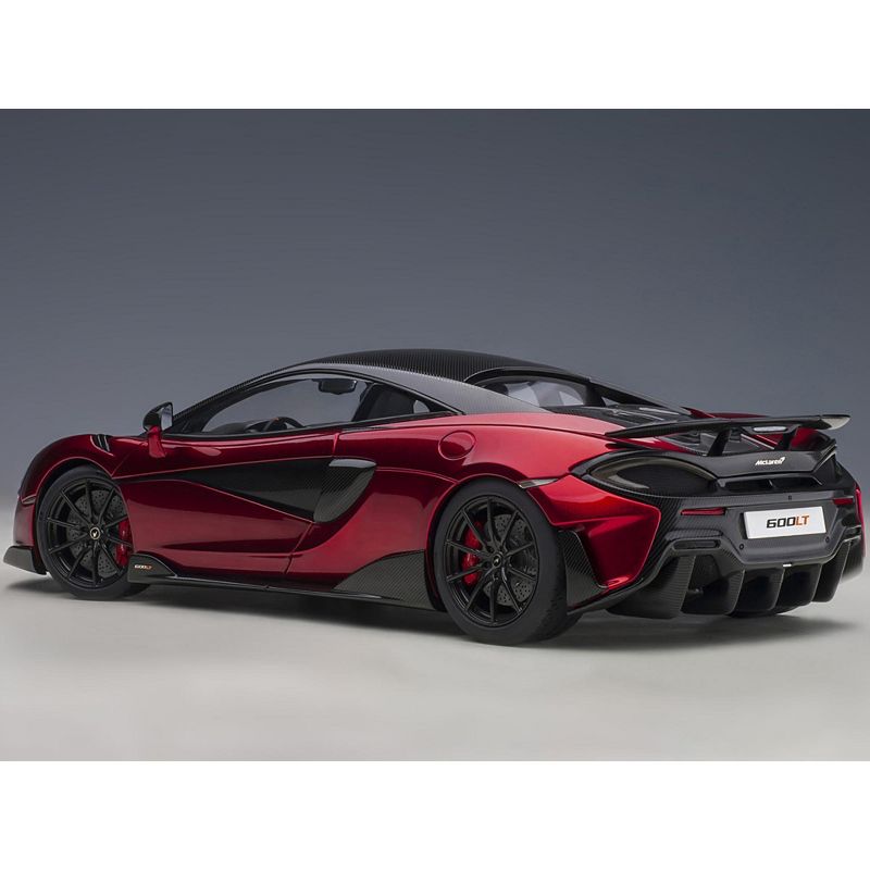 McLaren 600LT Vermillion Red and Carbon 1/18 Model Car by Autoart, 5 of 7