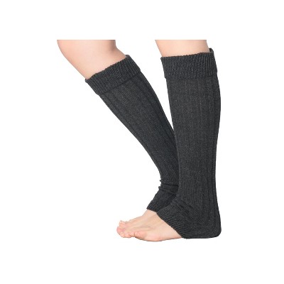 Isadora Paccini Women's 80s Style Ribbed Knit Chic Charcoal Leg Warmers for Parties & Sports Accessories