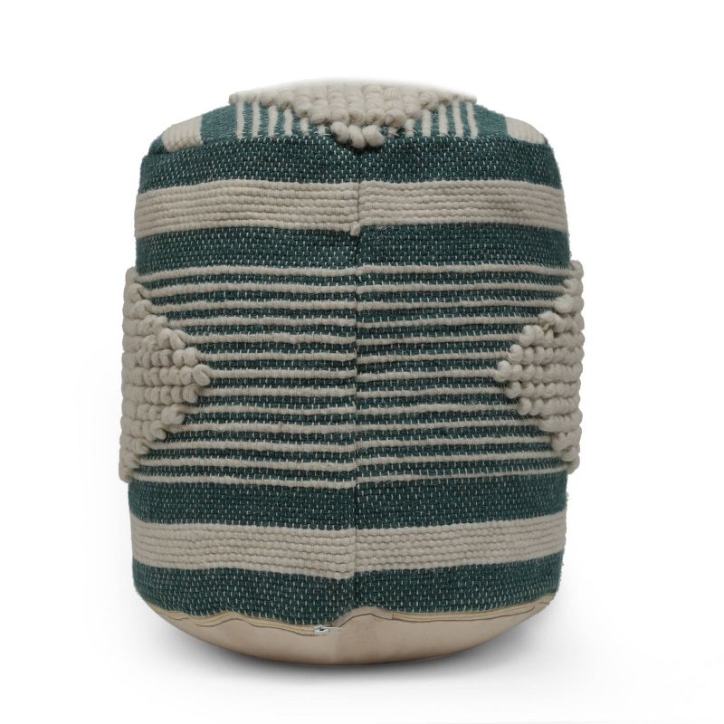 Lucknow Boho Handcrafted Fabric Cylinder Pouf - Christopher Knight Home, 5 of 11